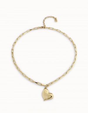 COLLAR CORTO DE ALEACION DE METAL BAÑADO EN ORO, CADENA DE ESLABONES                                