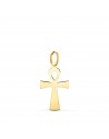 18K COLGANTE ORO AMARILLO BRILLO CRUZ DE LA VIDA 18 X 10 MM