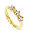 18K SORTIJA ORO AMARILLO TRESILLO CIRCONITAS 4 MM GARRA