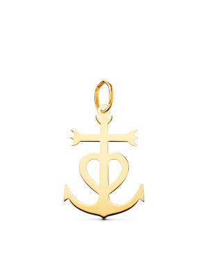18K CRUZ DE LA CAMARGA ORO AMARILLO EN BRILLO. 22 X 15 MM