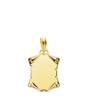 18K CHAPA PERGAMINO LISO 18X14 MM