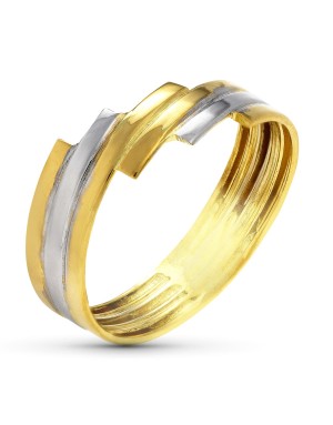 18K SORTIJA ORO BICOLOR BANDAS