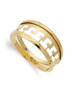 18K SORTIJA ORO AMARILLO MOTIVOS CALADOS ANCHO 9 MM CUERPO 4 MM