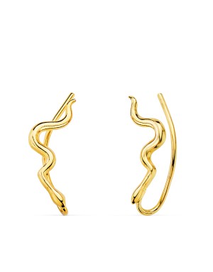 18K PENDIENTES ORO AMARILLO TREPADORES DE SERPIENTES. 15 X 2,5 MM
