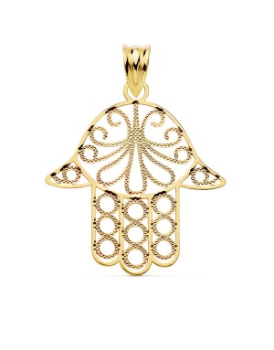 9K COLGANTE MANO DE FATIMA 24X19 MM
