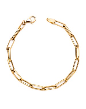 18K PULSERA ORO AMARILLO HUECA ESLABONES ANCHO: 4 MM. LARGO: 19 CM.