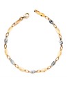18K PULSERA ORO BICOLOR CON CHAPITAS LISAS Y TALLADAS ANCHO: 4 MM. LARGO: 20 CM