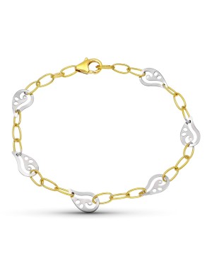 18K PULSERA ORO BICOLOR MOTIVOS