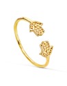 18K SORTIJA ORO AMARILLO ABIERTA AJUSTABLE CON MANOS DE FATIMA. ANCHO CUERPO: 1,2MM