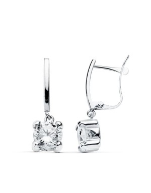 18K PENDIENTES ORO BLANCO CIRCONITAS 20X6 MM