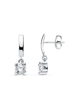 18K PENDIENTES ORO BLANCO GARRAS 15X4 MM