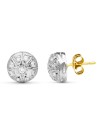 18K PENDIENTES ORO BICOLOR CIRCONITA 9 MM