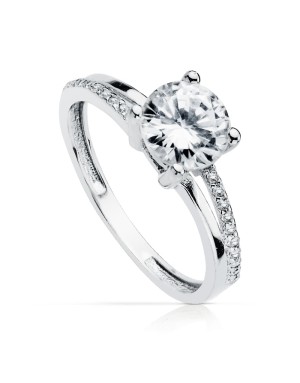 18K SOLITARIO 7 MM ORO BLANCO CIRCONITAS