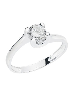 18K SOLITARIO ORO BLANCO CIRCONITA 5.5 MM GARRAS