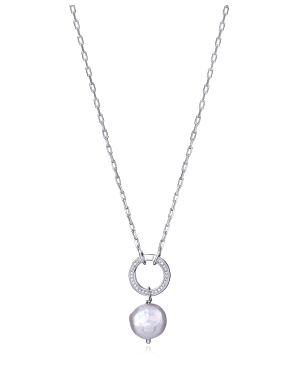 COLLAR PLATA DE LEY BAÑO RODIO PERL SRA JWLS                                                        