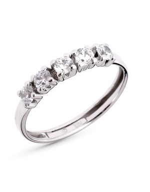 9K SORTIJA ORO BLANCO QUINTILLO CIRCONITAS EN GARRAS