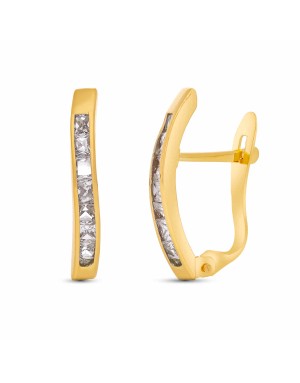 18K PENDIENTES ORO AMARILLO BANDAS CATALAN 18X2 MM