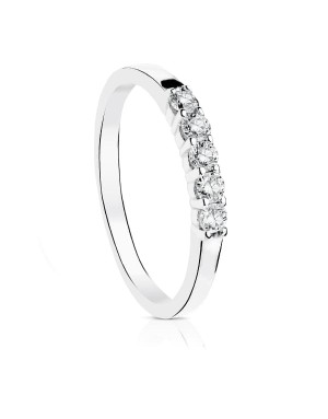 18K SORTIJA DIAMANTES TALLA BRILLANTE ORO BLANCO 0.300 QTS. PUREZA VS2 COLOR G