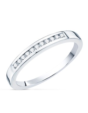 18K SORTIJA ORO BLANCO 11 DIAMANTES 0.150 QTS. SI-H