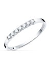 18K SORTIJA ORO BLANCO 7 DIAMANTES TALLA BRILLANTE 0.160 QTS. SI-H