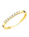 18K SORTIJA ORO AMARILLO 7 DIAMANTES TALLA BRILLANTE 0.160 QTS. SI-H