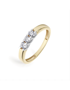 SORTIJAS BICOLOR DIAMANTES 0.30 CTS HSI2                                                            