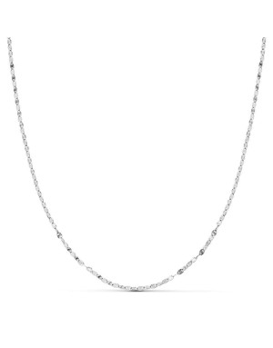 18K CADENA MACIZA ORO BLANCO DIAMANTADA 45CM 1.5 MM