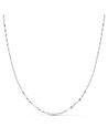18K CADENA MACIZA ORO BLANCO DIAMANTADA 45CM 1.5 MM