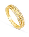 18K SORTIJA ORO AMARILLO BANDAS PAVE CON CIRCONITAS. ANCHO: 4,5MM