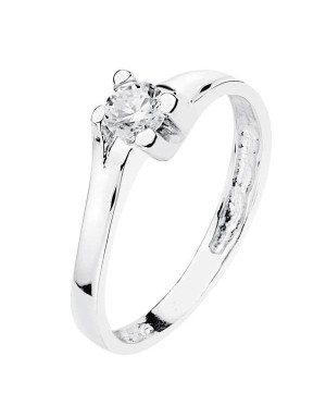 18K SOLITARIO ORO BLANCO CIRCONITA 5 MM