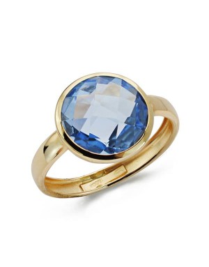 9K SORTIJA PIEDRA AZUL BOCEL 12 MM