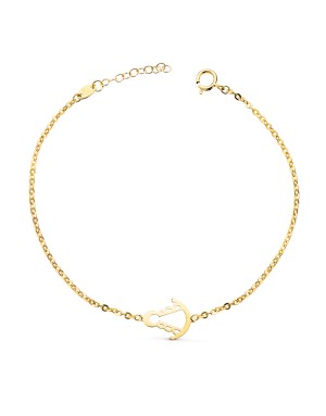 18K PULSERA ORO AMARILLO SILUETA VIRGEN ROCIO 14X11 MM. LARGO: 15 2 CM