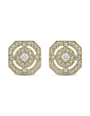 PENDIENTES ORO AMARILLO ART DECO CIRCONITAS                                                         