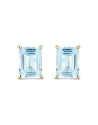 PENDIENTES ORO AMARILLO TOPACIOS AZULES OCTOGON 8*6                                                 