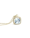 GARGANTILLAS ORO AMARILLO CIRCONITAS Y TOPACIO AZUL CUSHION 7*7                                     