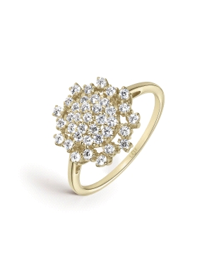 SORTIJA ORO AMARILLO ROSETON CIRCONITAS                                                             