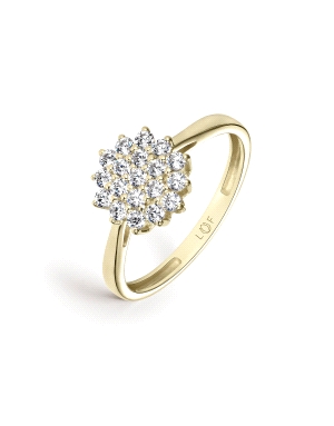 SORTIJA ORO AMARILLO ROSETON CIRCONITAS                                                             