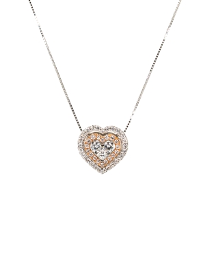 COLGANTE CORAZON CON DIAMANTES BICOLOR                                                              