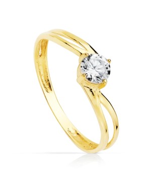 18K SOLITARIO ORO AMARILLO CIRCONITA 4.5 MM