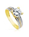 18K SOLITARIO 7 MM ORO BICOLOR CIRCONITAS