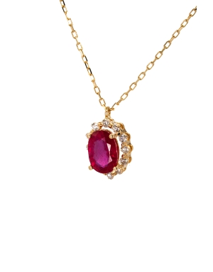 GARGANTILLA DE RUBI Y DIAMANTES ORO 18KT                                                            