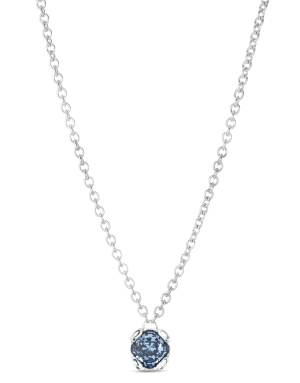 COLLAR PLATEADO CON CRISTAL AZUL                                                                    