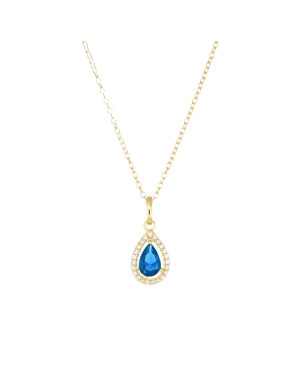 COLLAR DE PLATA AZUL CON CIRCONITAS                                                                 