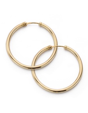 9K AROS ORO AMARILLO DE TUBO HUECOS 28X2 MM