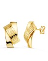 18K PENDIENTES ORO AMARILLO BANDAS CON GRECA. 16 X 8.5 MM. CIERRE PRESION
