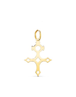 18K COLGANTE ORO AMARILLO CRUZ DEL SUR SILUETA EN BRILLO. 22 X 15 MM