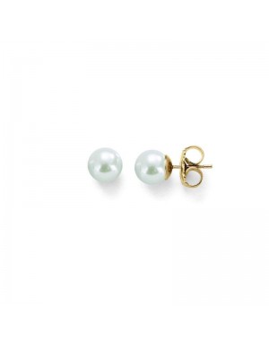 Pendientes studs perlas clásicas 6mm dorada