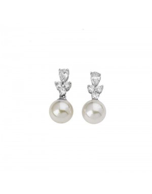 PENDIENTES NOVIA PERLA 10MM Y CIRCONITAS