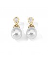 Pendientes lágrima perla8mm plata dorada