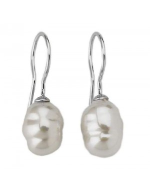Pendientes de perlas barrocas blancas